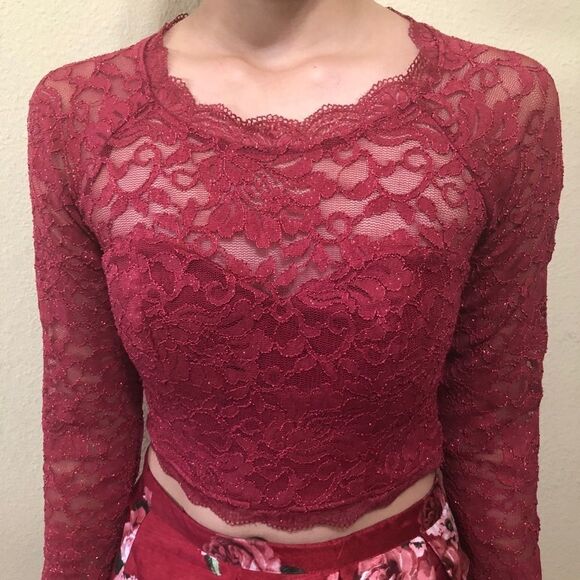 Sequin Hearts Floral & Lace Two-Piece Dress - Picture 9 of 14